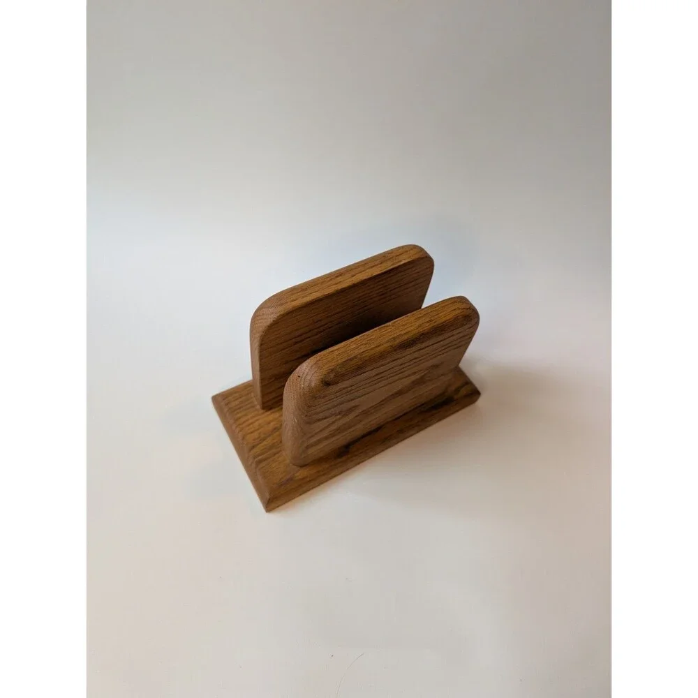 Vintage MCM Wood Napkin Holder or Mail Keeper